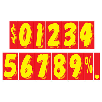 Red/Yellow Adhesive Numbers